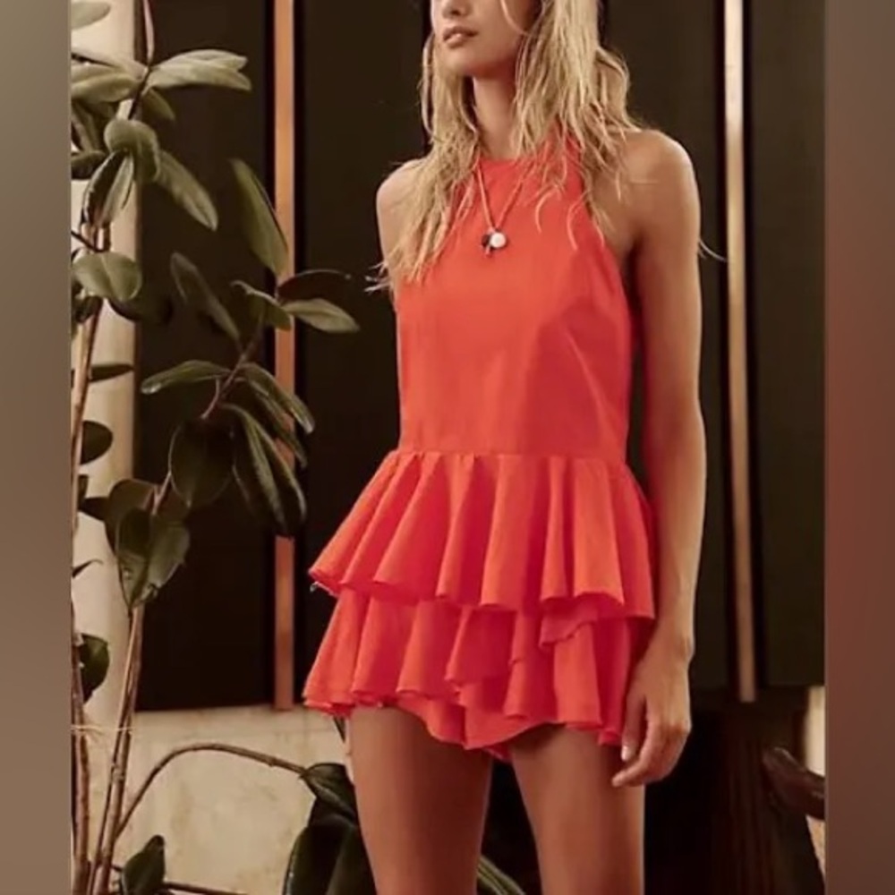 Free People Printemps Moment Halter Top In Orange Size Xs New - Picture 2 of 5